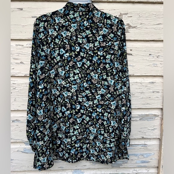 J Jill Ditsy Floral Button-Down Long-Sleeve Feminine Blouse Top Tunic S - Picture 8 of 8